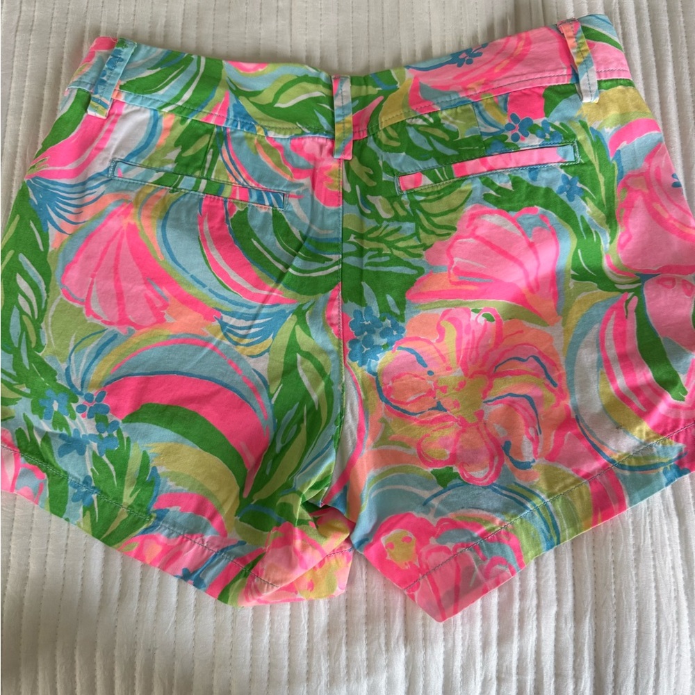 Lilly Pulitzer Neon Floral Print Shorts - Pink, Green & Blue